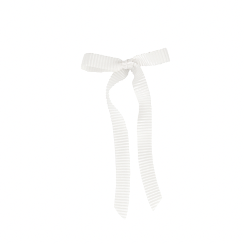 Pleated Long Tail Satin Bow