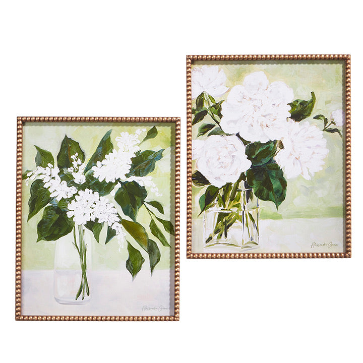 White Flowers In Vase Framed Print