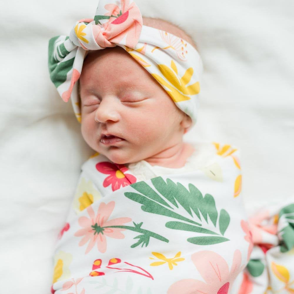 Modern Floral Stretchy Swaddle-Saranoni-Lasting Impressions