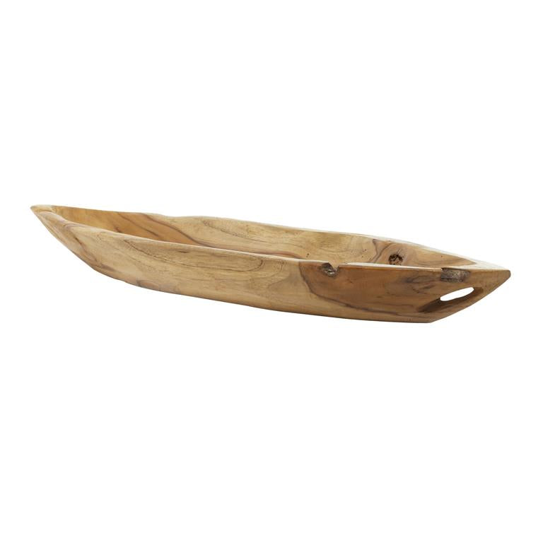 Brown Teak Wood Handmade Live Edge Tray