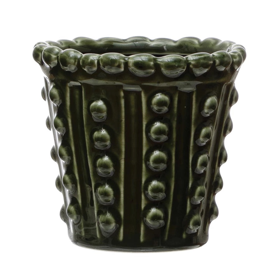 Stoneware Hobnail Planter