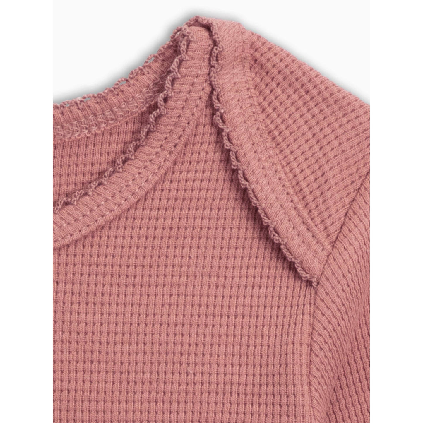 Maren Waffle Knit Long Sleeve Bodysuit - Rouge