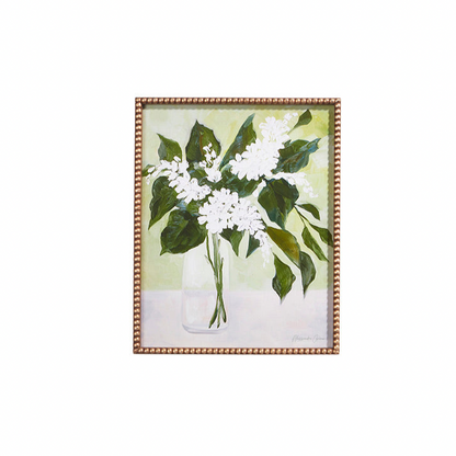 White Flowers In Vase Framed Print