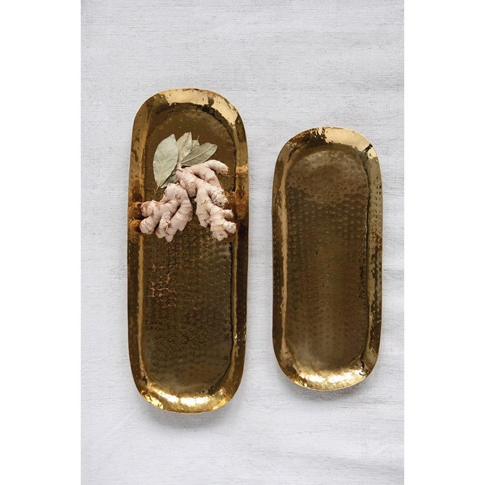 Hammered Brass Oval Trays