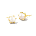 Kendra Scott Ashton Pearl Stud Earrings Gold White Pearl