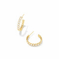 Kendra Scott Cailin Crystal Hoop Earrings Gold White CZ