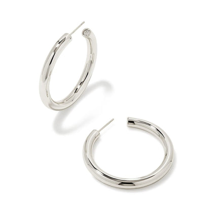 Kendra Scott Rhodium Metal Large Hoop Colette  Earring