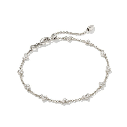 Kendra Scott Haven Heart Delicate Chain Bracelet in Gold White Crystal