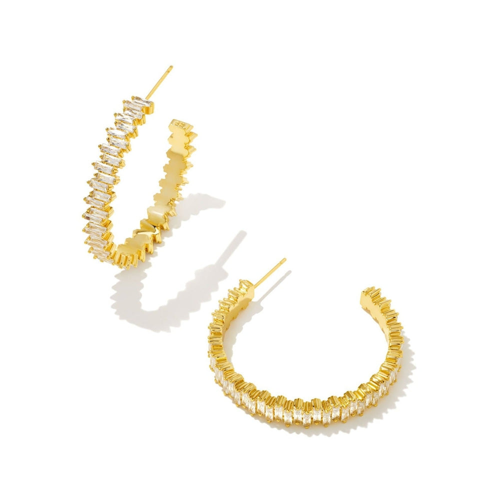 Kendra Scott Juliette Hoop Earring Gold White Crystal