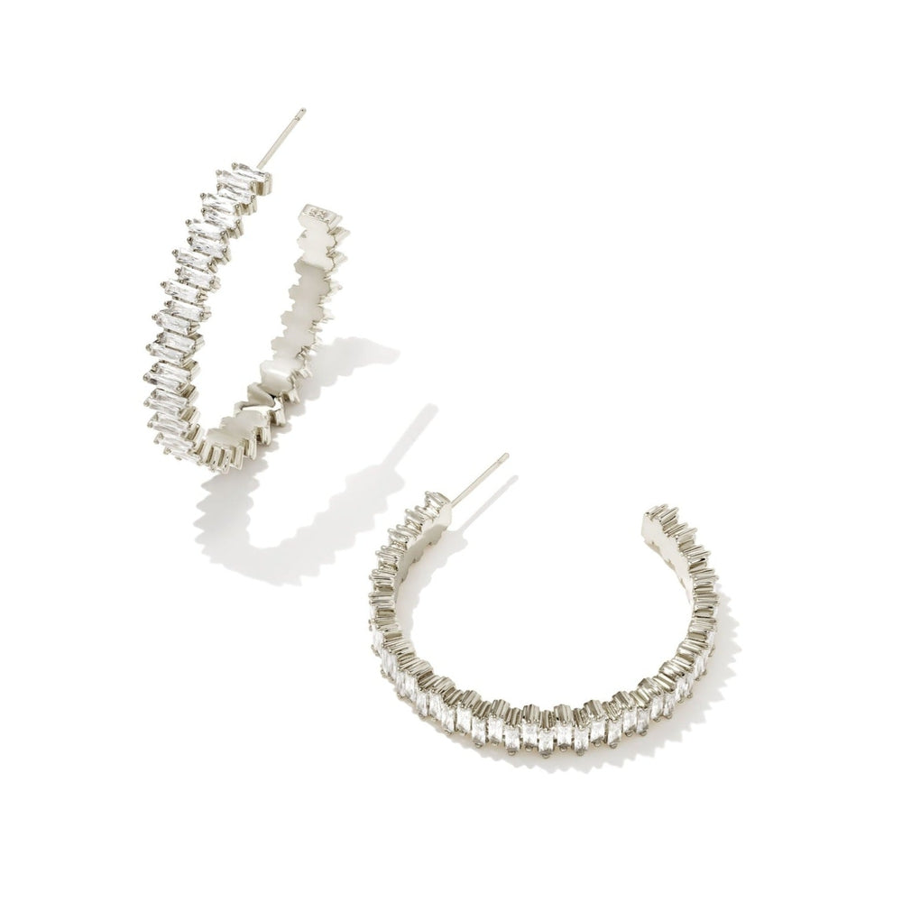 Kendra Scott Juliette Hoop Earring Rhodium White Crystal