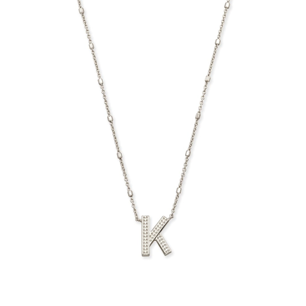 Kendra Scott Silver Letter K Initial Necklace