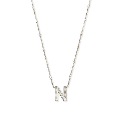 Kendra Scott Silver Letter N Initial Necklace
