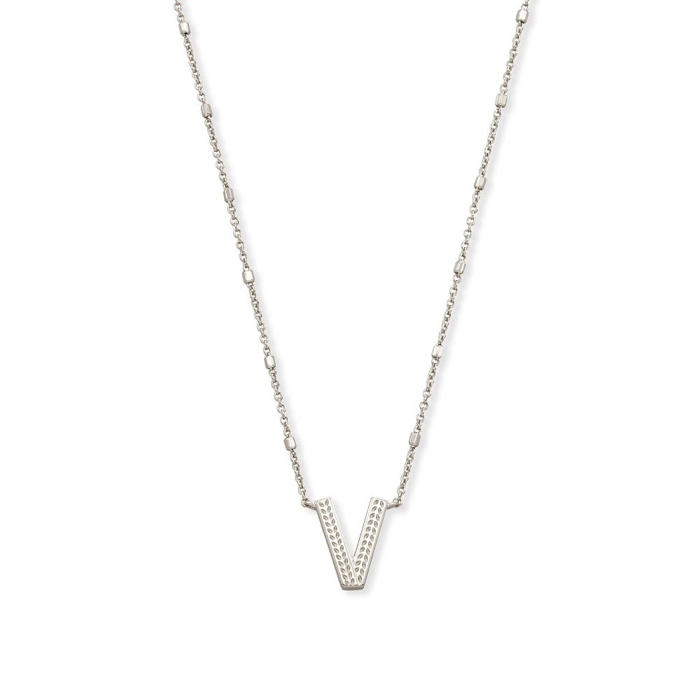 Kendra Scott Silver Letter V Initial Necklace