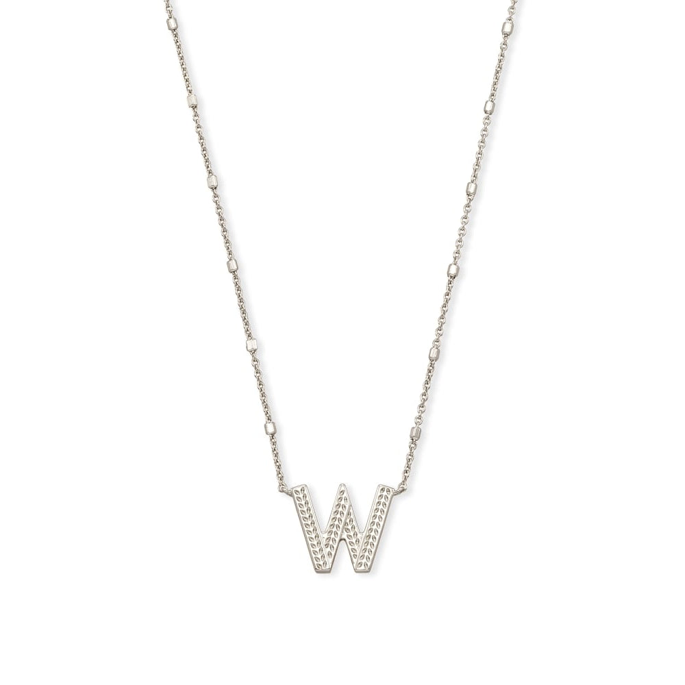 Kendra Scott Silver Letter W Initial Necklace