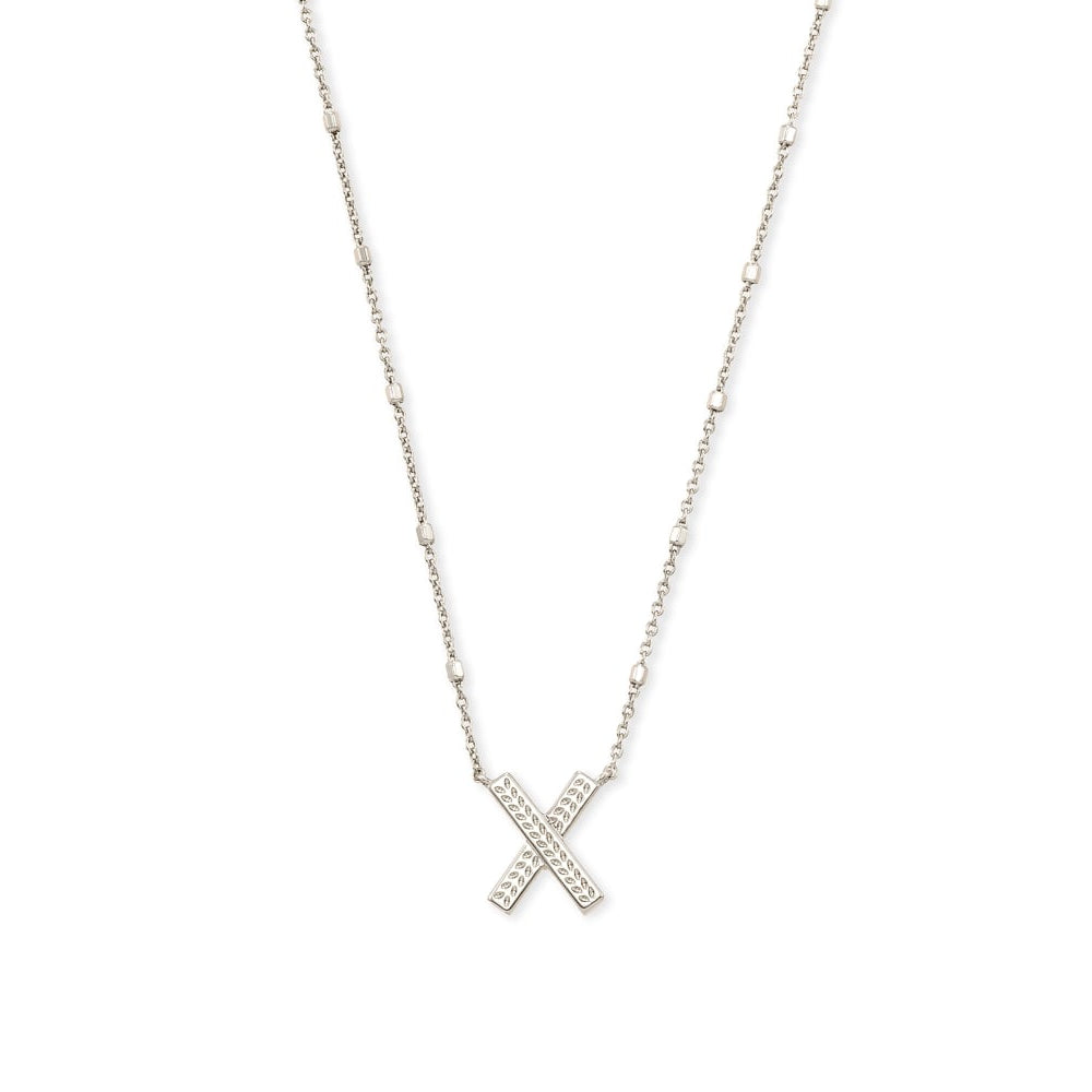 Kendra Scott Silver Letter X Initial Necklace