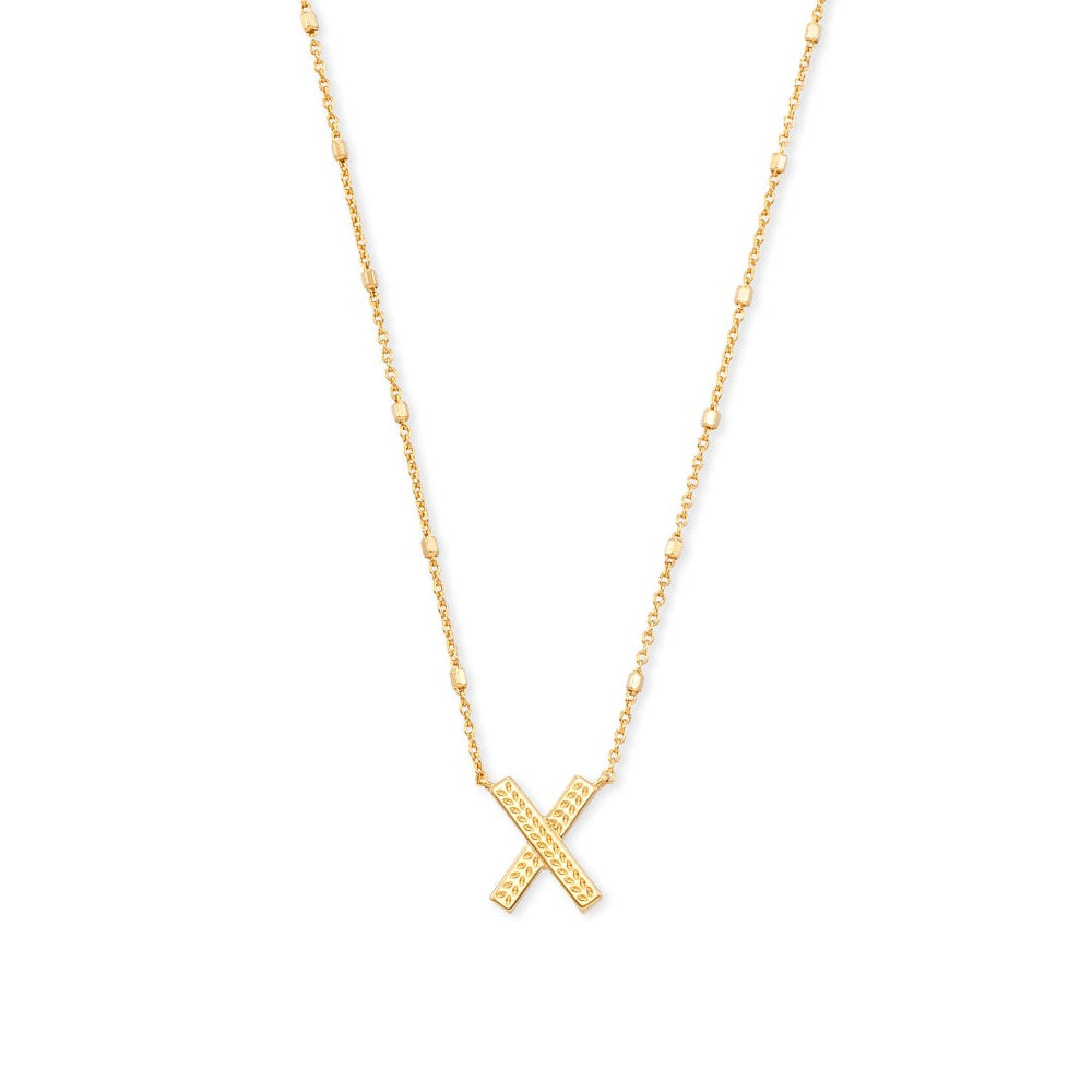 Kendra Scott Gold Letter X Initial Necklace