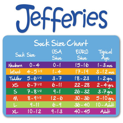 Jefferies Socks Size Chart Mistry Ruffle Turn Cuff Socks