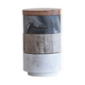 Stacking Pinch Pots with Wood Lid, Set of 3