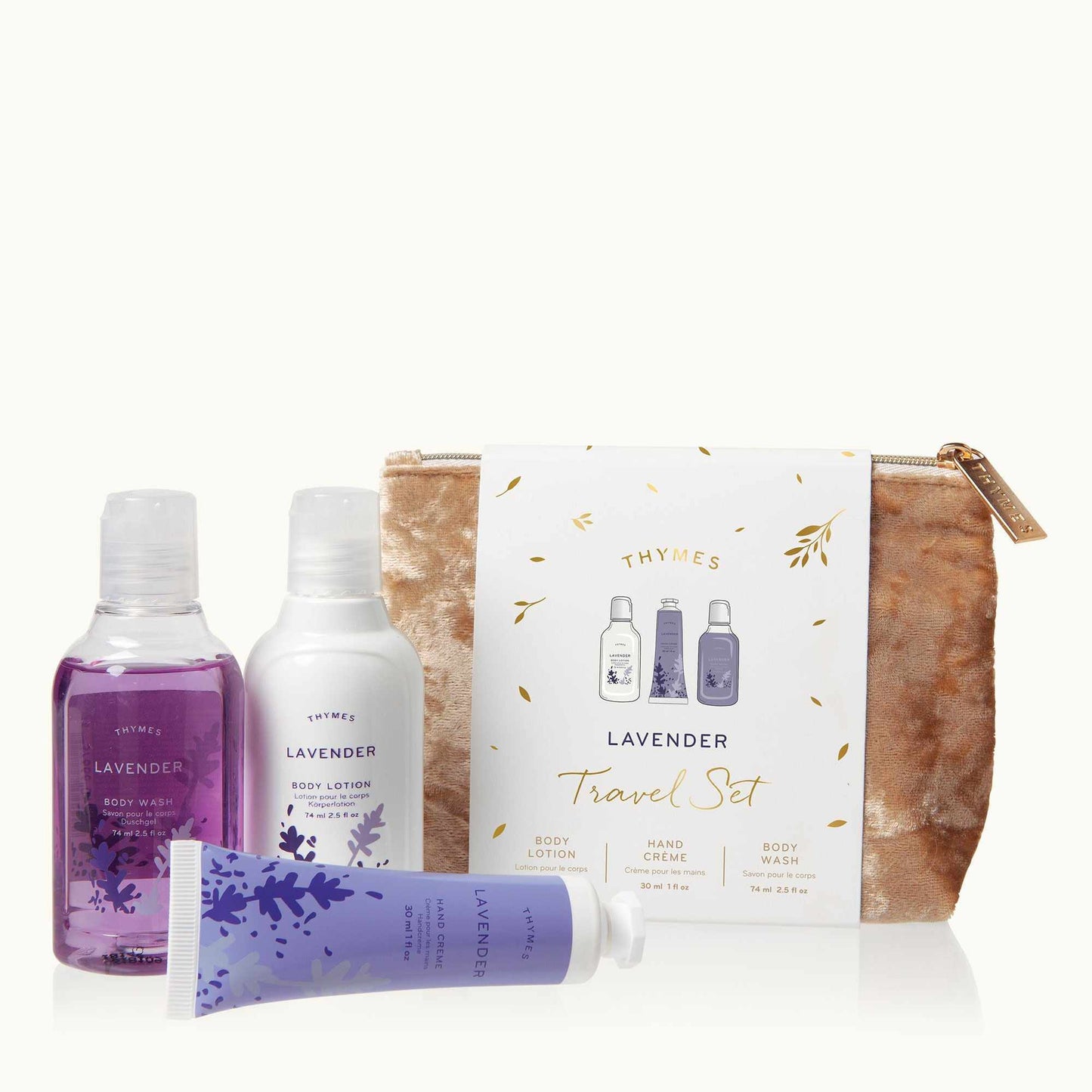 Thymes Travel Set with Beauty Bag, Lavender