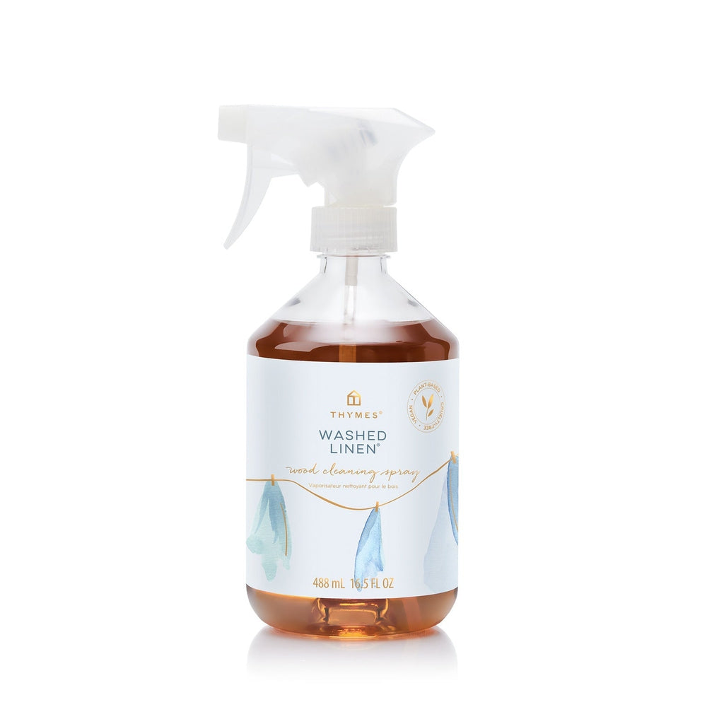 Thymes Wood Cleaning Spray, Washed Linen