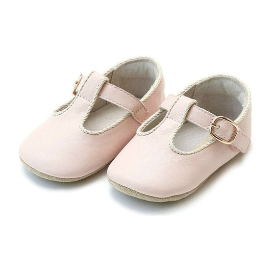 Pink Evie T-Strap Mary Jane Crib Shoe (Infant)-L'Amour-Lasting Impressions